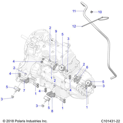 Polaris ATV Trans Bracket, Right, Genuine OEM Part 5252091, Qty 1