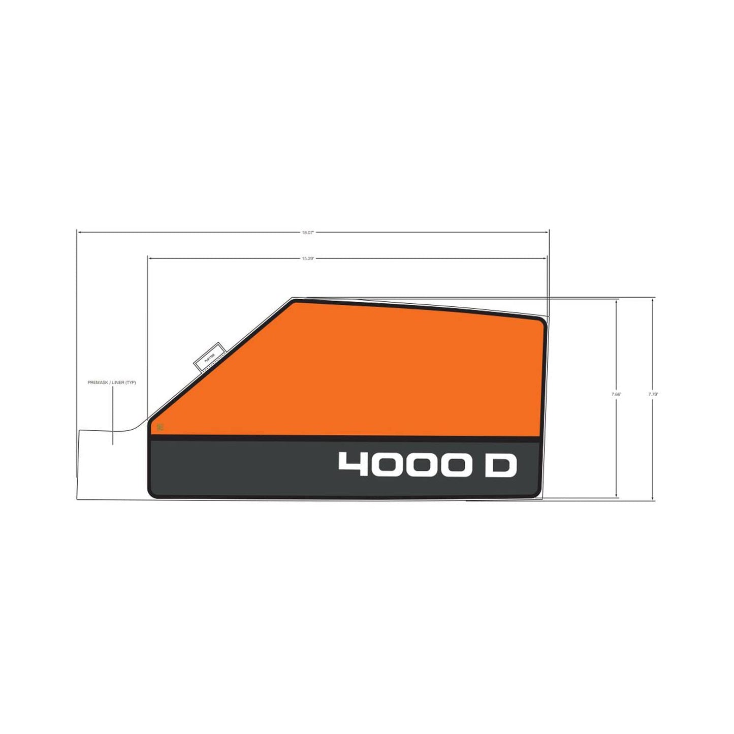 Polaris Off Road Decal-Tailgate,4000 D,RH, Genuine OEM Part 7191150, Qty 1