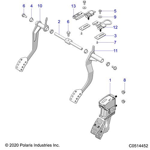 Polaris Slingshot WELD-PEDAL,CLUTCH,FLAT BLACK, Genuine OEM Part 1023301-463, Qty 1