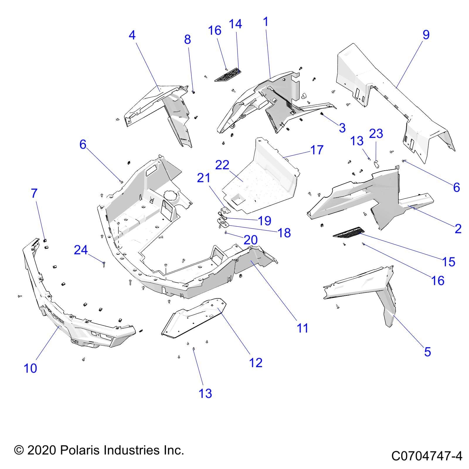 Polaris RZR FASCIA-REAR,ROUTER,BLK, Genuine OEM Part 5456463-070, Qty 1
