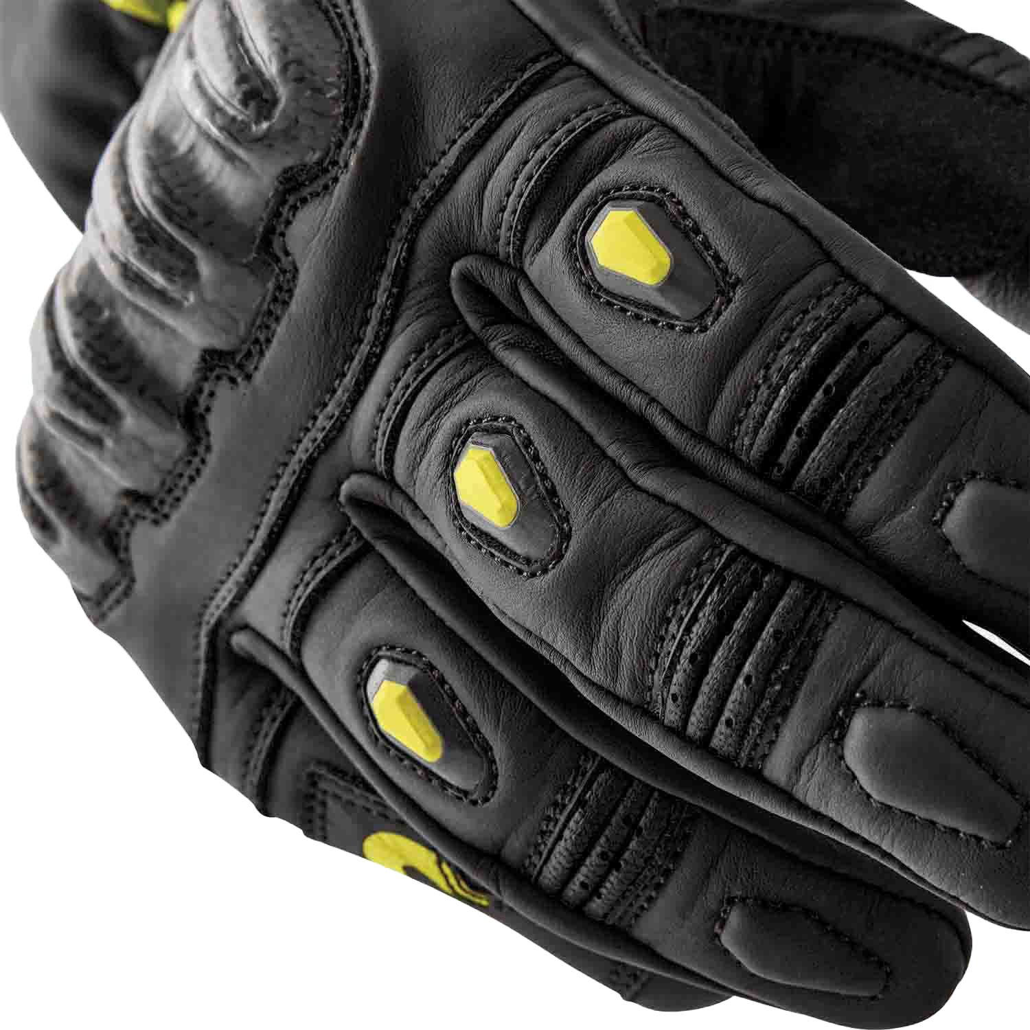 S1 Glove Blk/Flo Yel Leather Lg