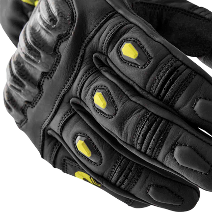 S1 Glove Blk/Flo Yel Leather Md