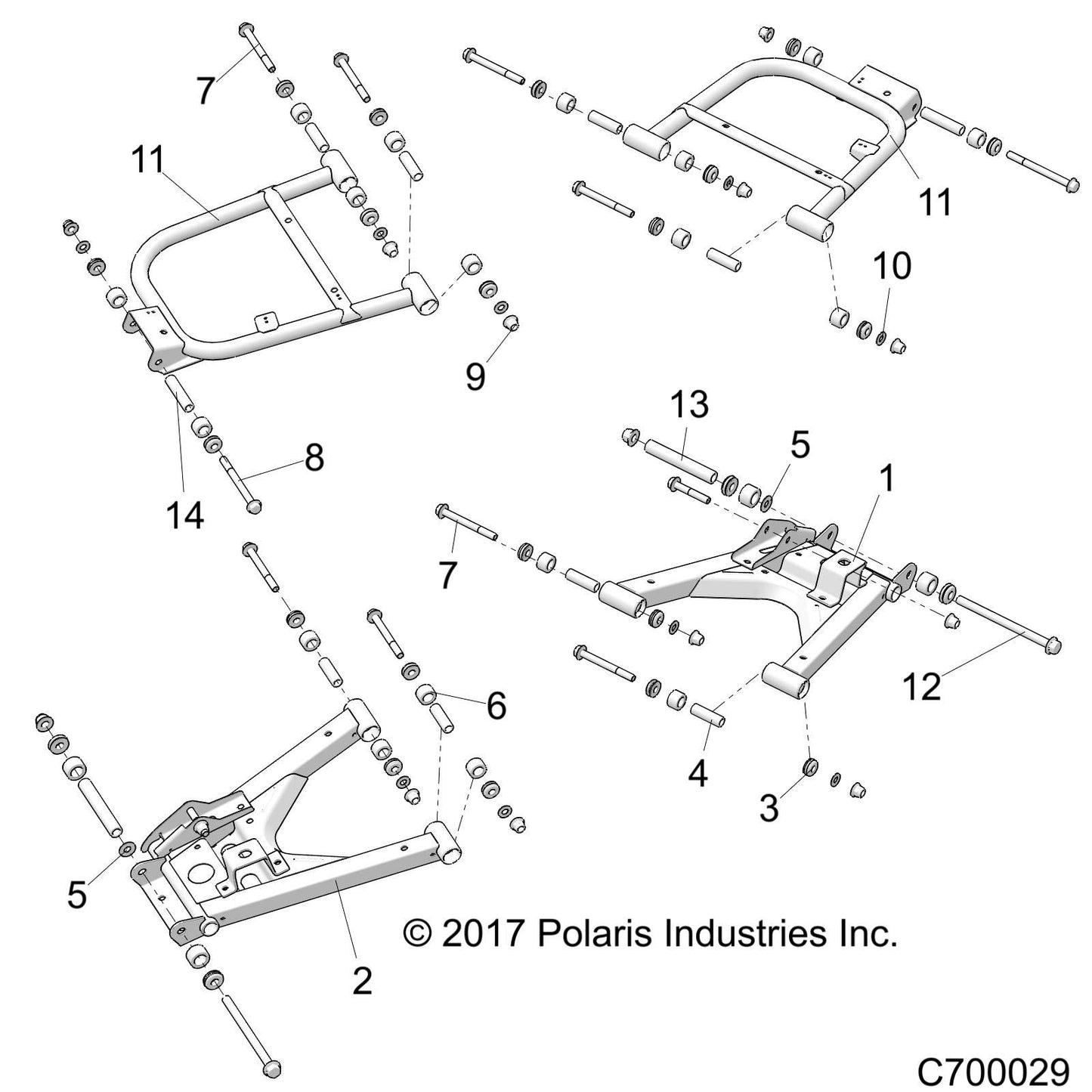 Polaris Ranger Control Arm Weld, Rear, Lower, Left, Genuine OEM Part 1022802-630, Qty 1