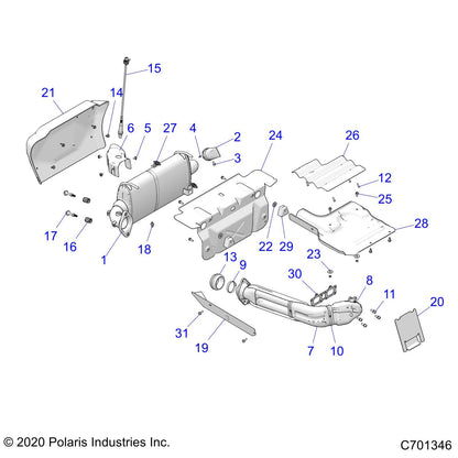 Polaris RZR Spark Arrestor, Genuine OEM Part 1262390, Qty 1