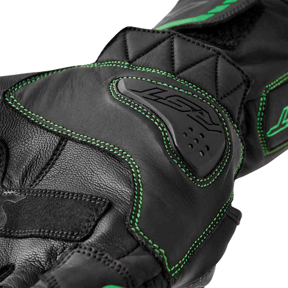 S1 Glove Blk/Flo Green Leather Md