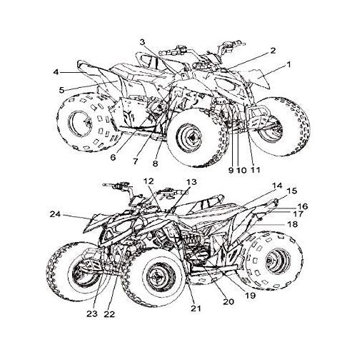 
                      
                        Polaris ATV Side Decal, Outlaw 110, Pink, Left, Genuine OEM Part 7184933, Qty 1
                      
                    