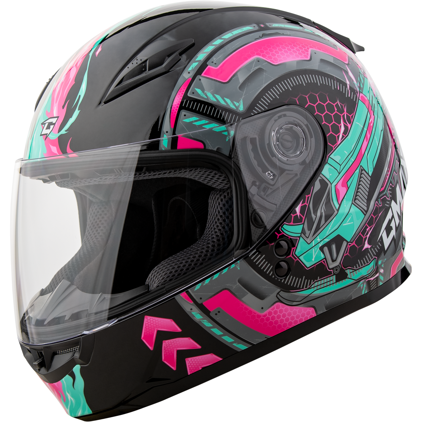 Gm 49y Charge Helmet Black/Pink/Aqua Yl