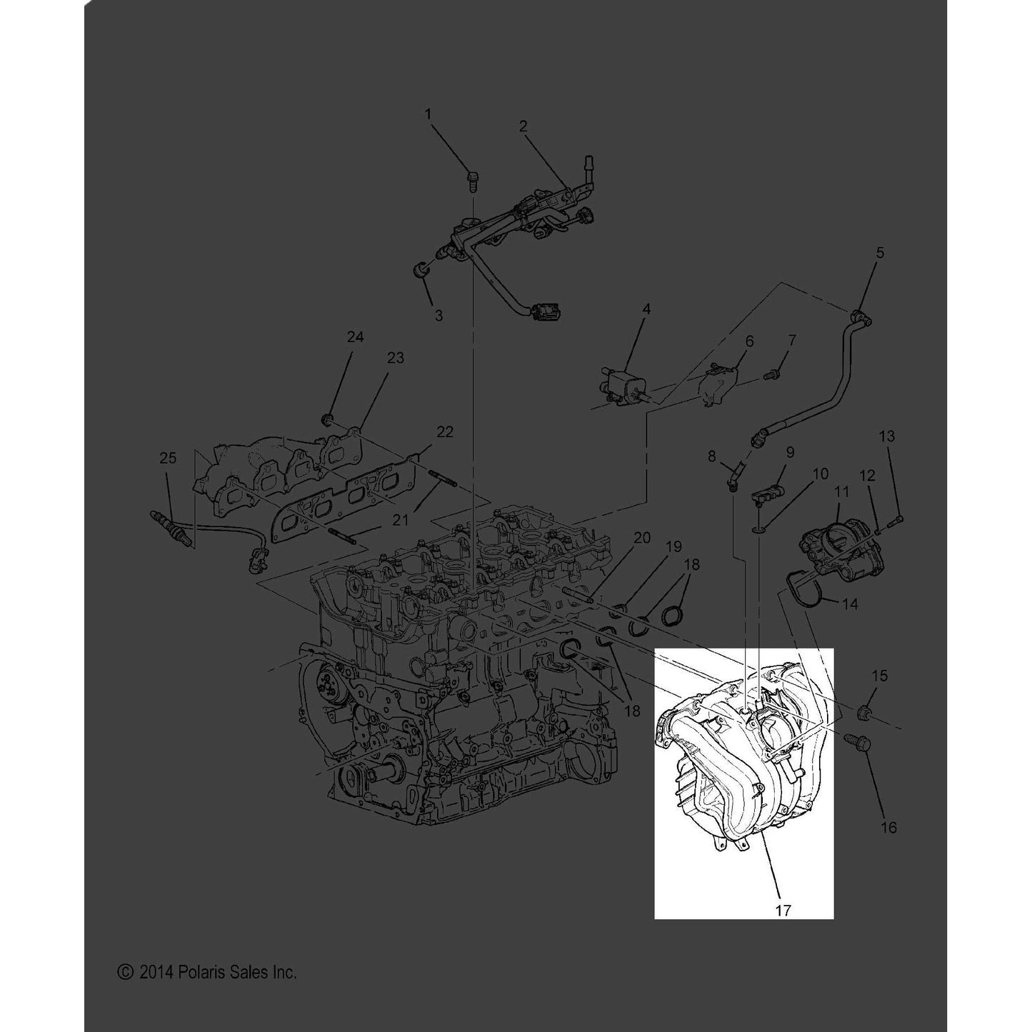 Polaris Slingshot Intake Manifold, Genuine OEM Part 12597953, Qty 1