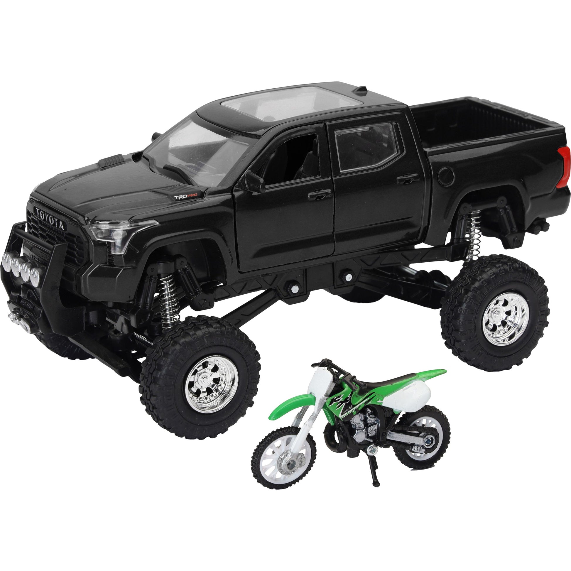 Replica 4x4 Truck/Dirt Bike Blk Tundra Kawasaki