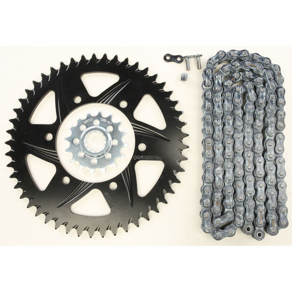 Sprocket/Chain Kit Stl/Alu 16/49t Blk Rx3 520 120l Blk