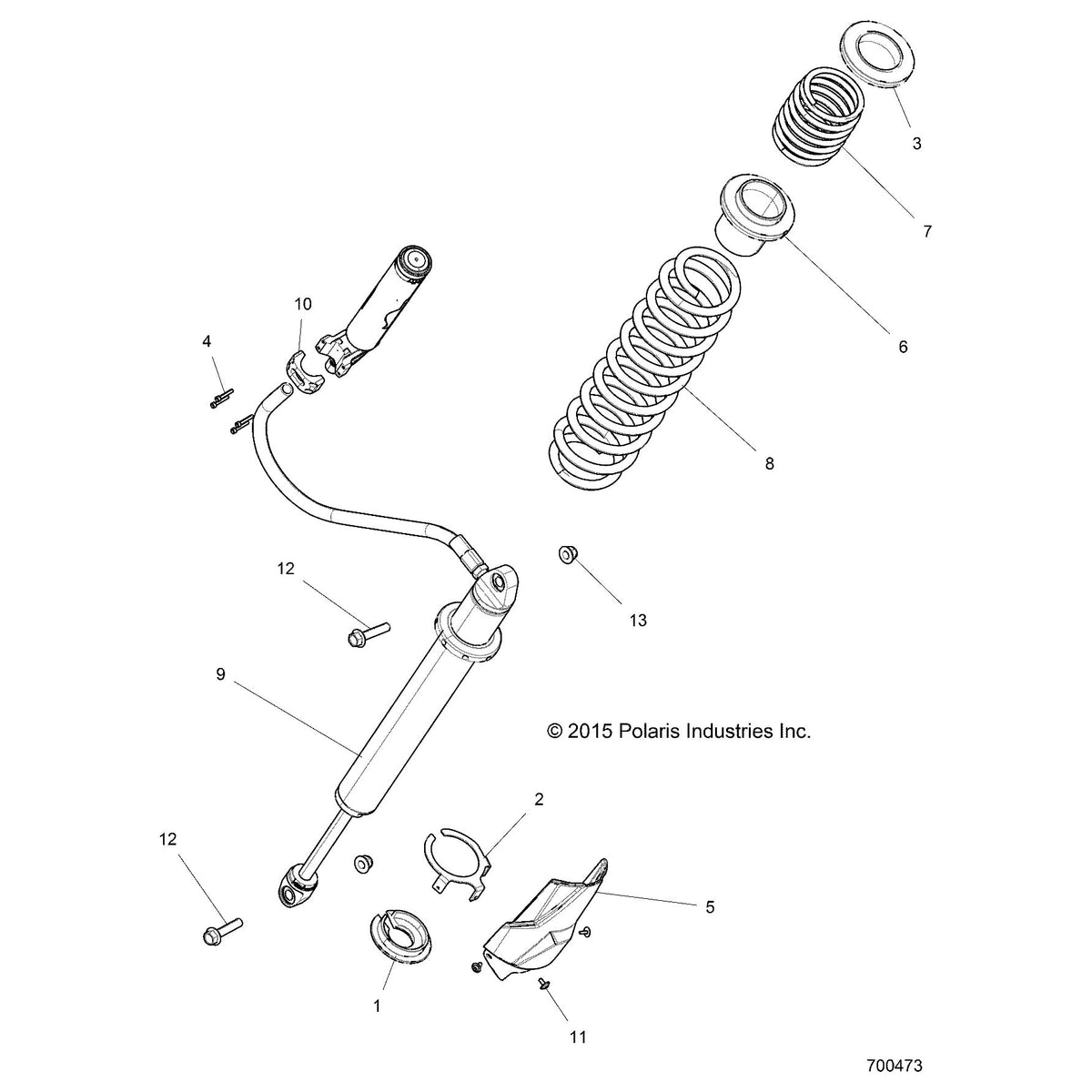 Polaris RZR Retainer Spring, 3 in, Genuine OEM Part 1501042, Qty 1