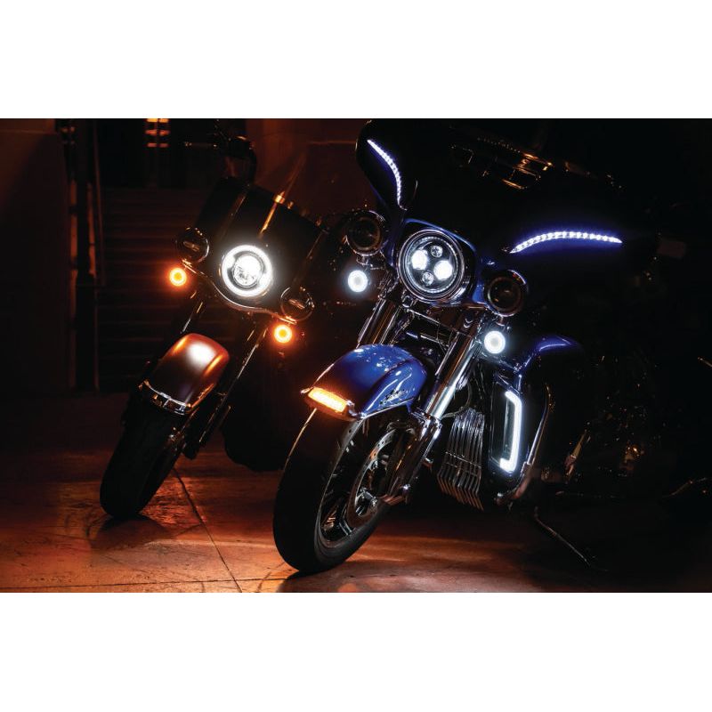 Kuryakyn Tracer L.E.D. Front Turn Signal Insert, White/Amber Light, Smoke Lens 1157