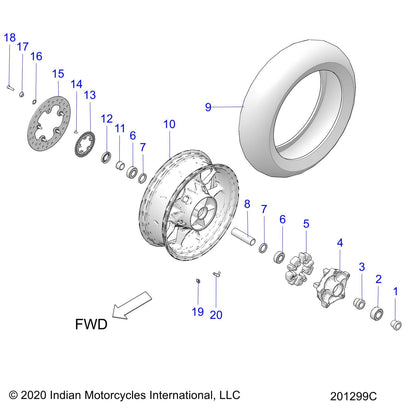 Indian Motorcycle Rotor, Rear, Genuine OEM Part 1913075, Qty 1