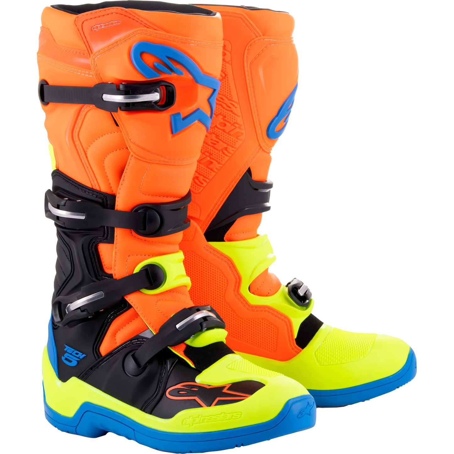 Tech 5 Boots Blue/Orange/Yellow Fluo Sz 9