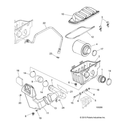 Polaris ATV Engine Intake Boot, Genuine OEM Part 5450494, Qty 1