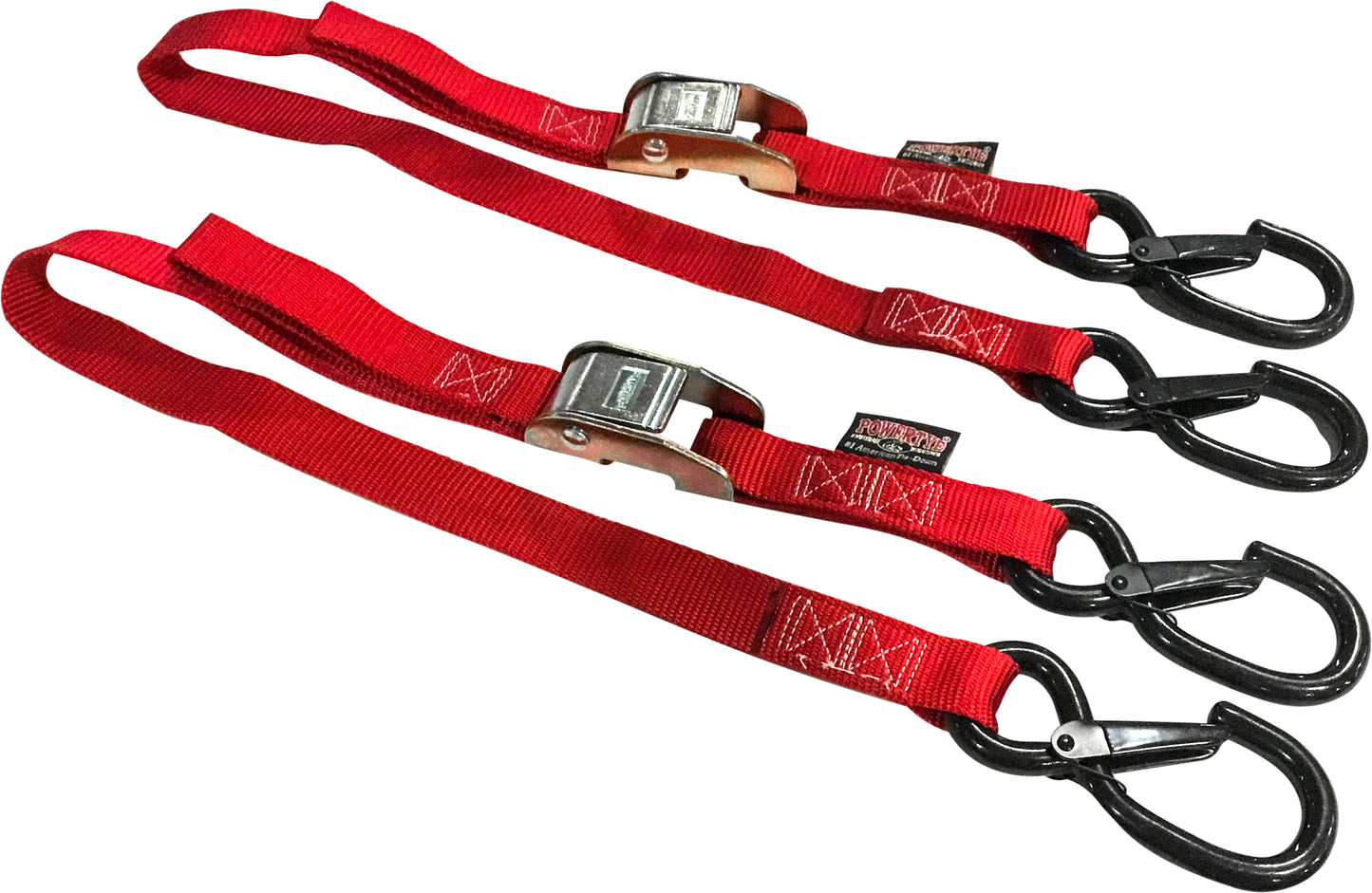Tie Down Cam Sec Hook Watercra Watercraft 1"X3' Red Pair