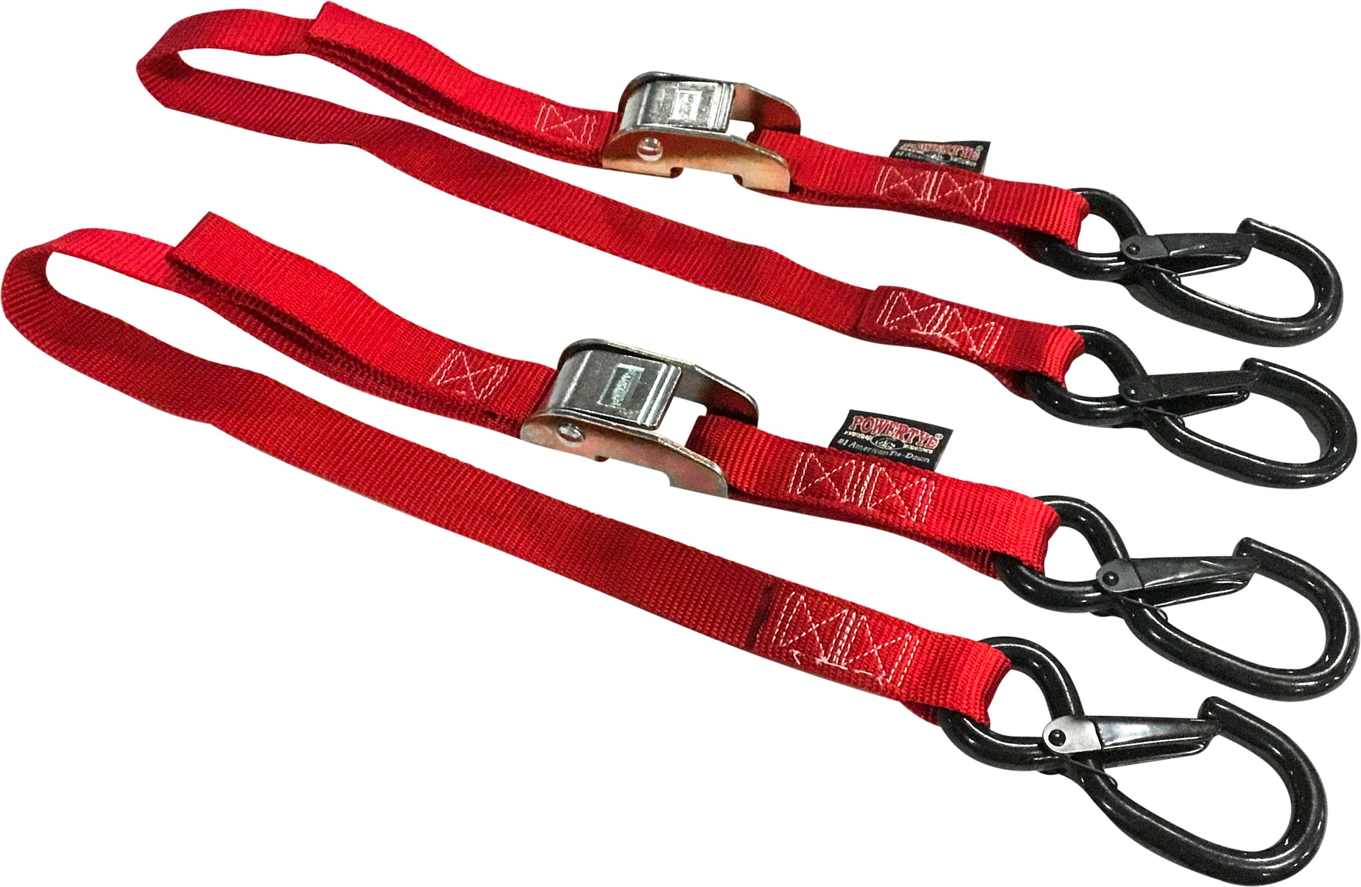 Tie Down Cam Sec Hook Watercra Watercraft 1"X3' Red Pair