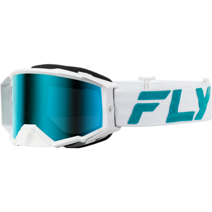 Zone Elite Goggle White/Teal W/ Light Grn Mirror/Smoke Lens