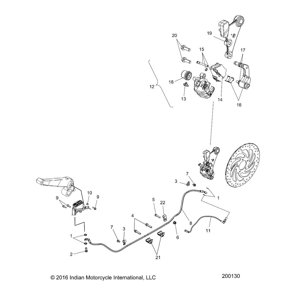 
                      
                        Indian Motorcycle Brake Line, Genuine OEM Part 1912078, Qty 1
                      
                    