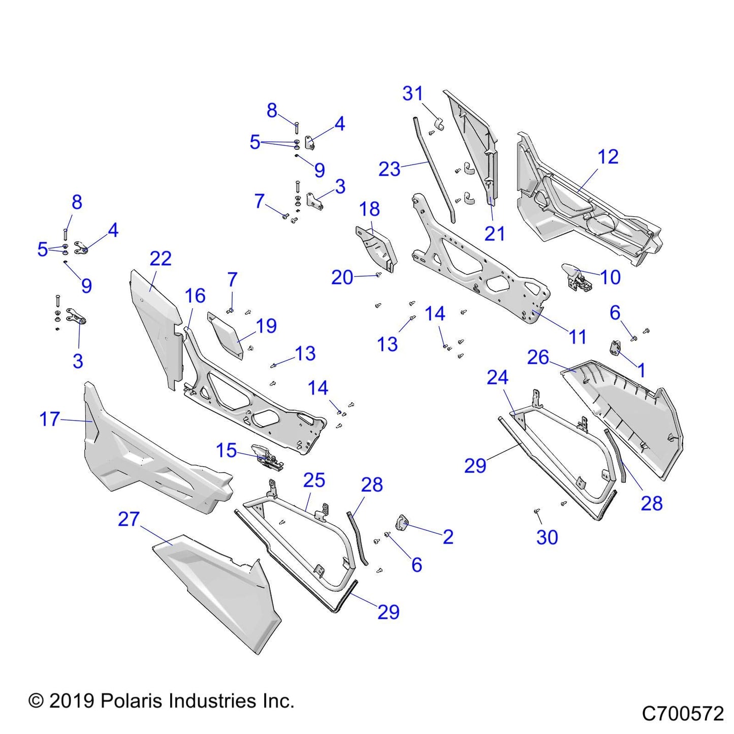 Polaris RZR Seal-WTHRSTRP,LWR,DR,50,APX, Genuine OEM Part 5522024-778, Qty 1