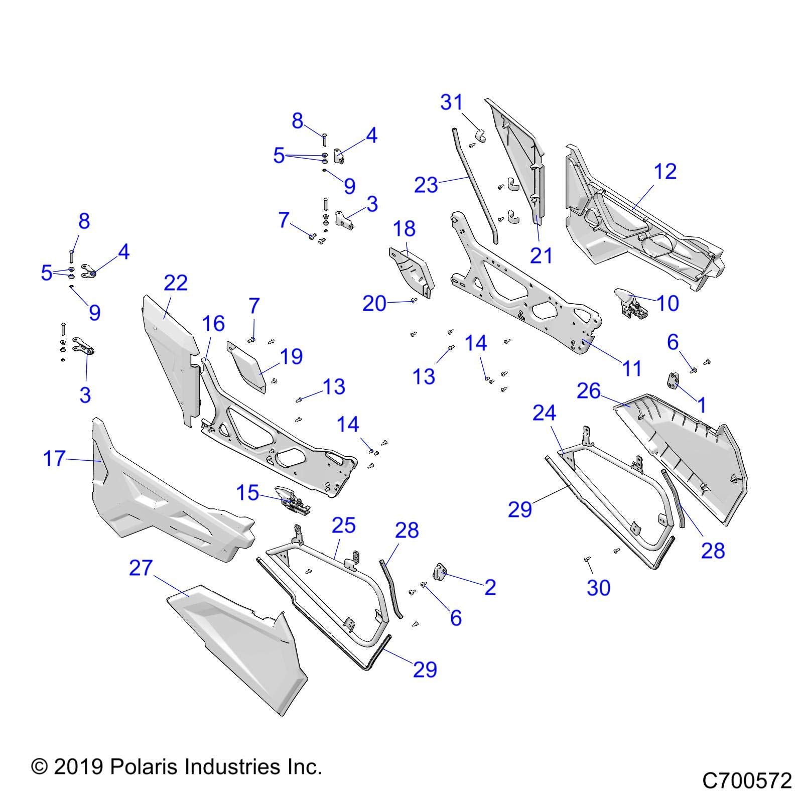 Polaris RZR Seal-WTHRSTRP,LWR,DR,50,APX, Genuine OEM Part 5522024-778, Qty 1