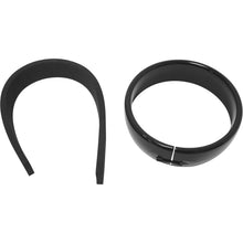 Frenched Headlight Trim Ring Black 5 3/4 Clamp Style