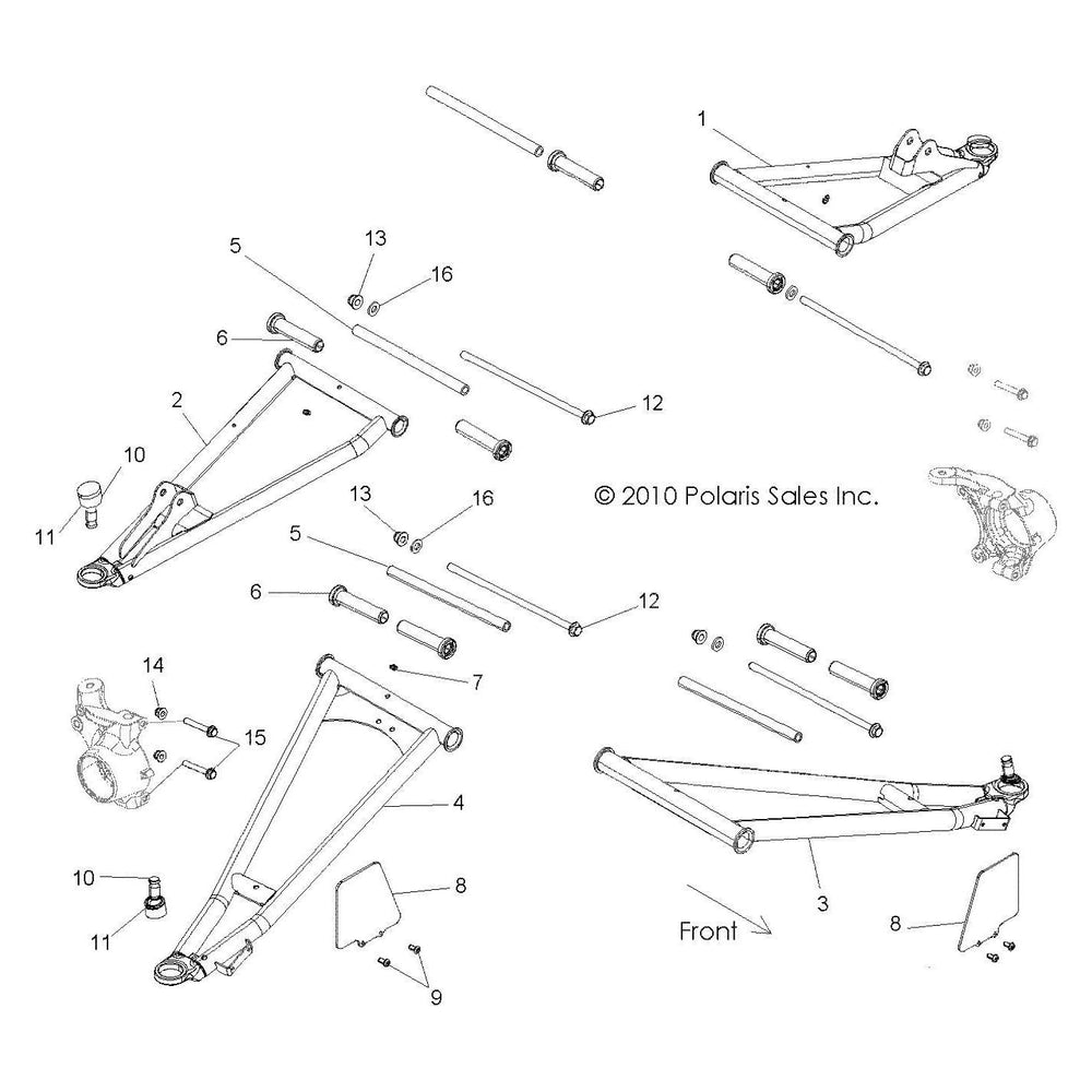 
                      
                        Polaris RZR Control Arm, Front, Lower, Right Hand, Matte Black, Genuine OEM Part 1018212-458, Qty 1
                      
                    