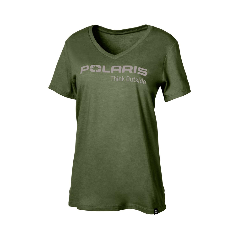 Polaris Off Road Women's Think Outside Tee - 2XL Heathered Olive