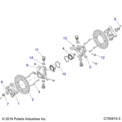 Polaris RZR Front Knuckle, Left, Machined, Genuine OEM Part 5142025, Qty 1