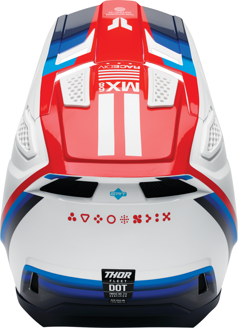 THOR Fleet Helmet - Defy - White/Red/Blue - 3XL 0110-9449
