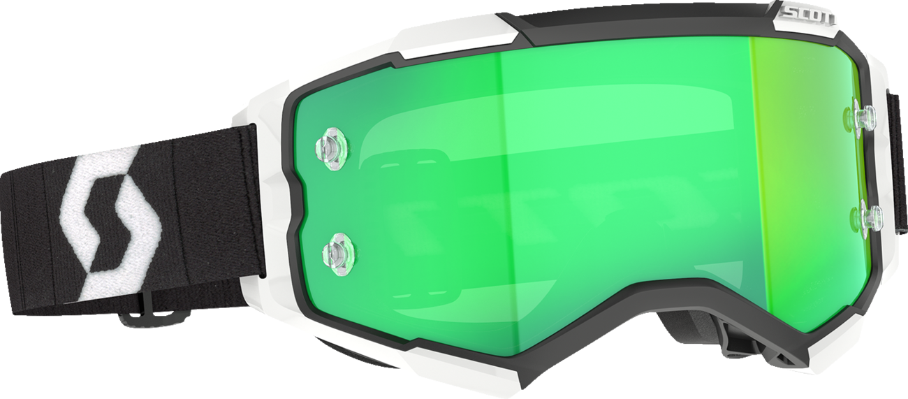 SCOTT Fury Goggle - Black/White - Green Chrome Lens 2728281007279