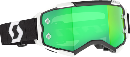 SCOTT Fury Goggle - Black/White - Green Chrome Lens 2728281007279