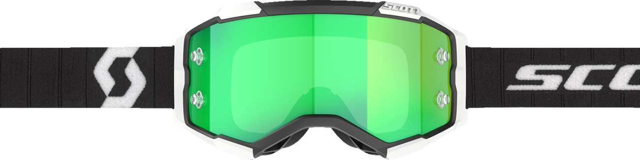 SCOTT Fury Goggle - Black/White - Green Chrome Lens 2728281007279