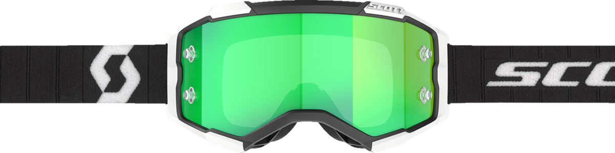 SCOTT Fury Goggle - Black/White - Green Chrome Lens 2728281007279