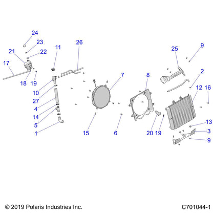 Polaris Ranger Fan Assembly, 11 in, Genuine OEM Part 2410413, Qty 1