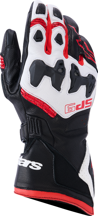 ALPINESTARS SP-9 Gloves - Black/White/Bright Red - Small 3500526-1304-S