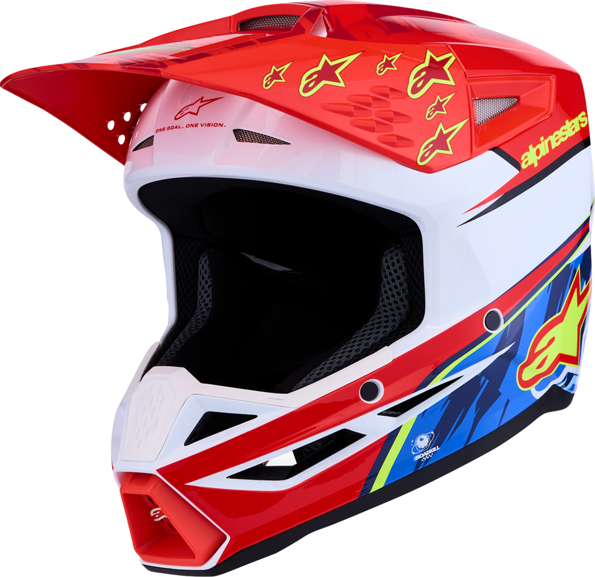ALPINESTARS SM3 Helmet - Falcon - Red Fluo/White/Blue/Yellow Fluo - Large 8300927-3206-L