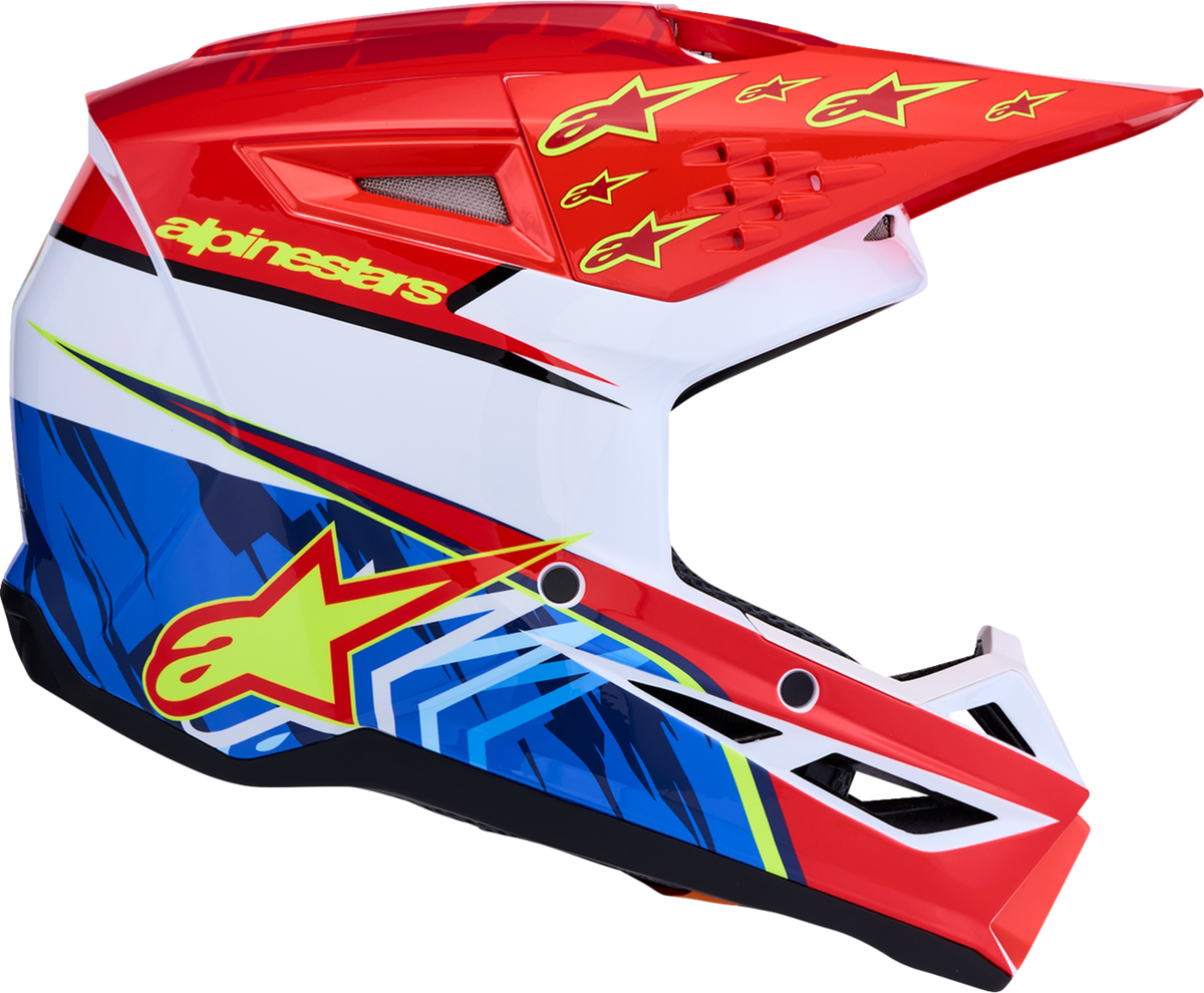 ALPINESTARS SM3 Helmet - Falcon - Red Fluo/White/Blue/Yellow Fluo - Large 8300927-3206-L