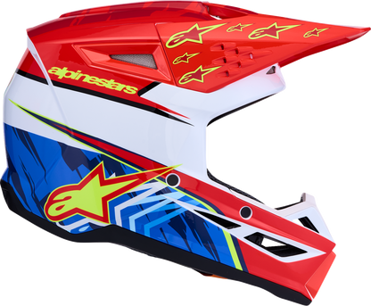 ALPINESTARS SM3 Helmet - Falcon - Red Fluo/White/Blue/Yellow Fluo - Large 8300927-3206-L
