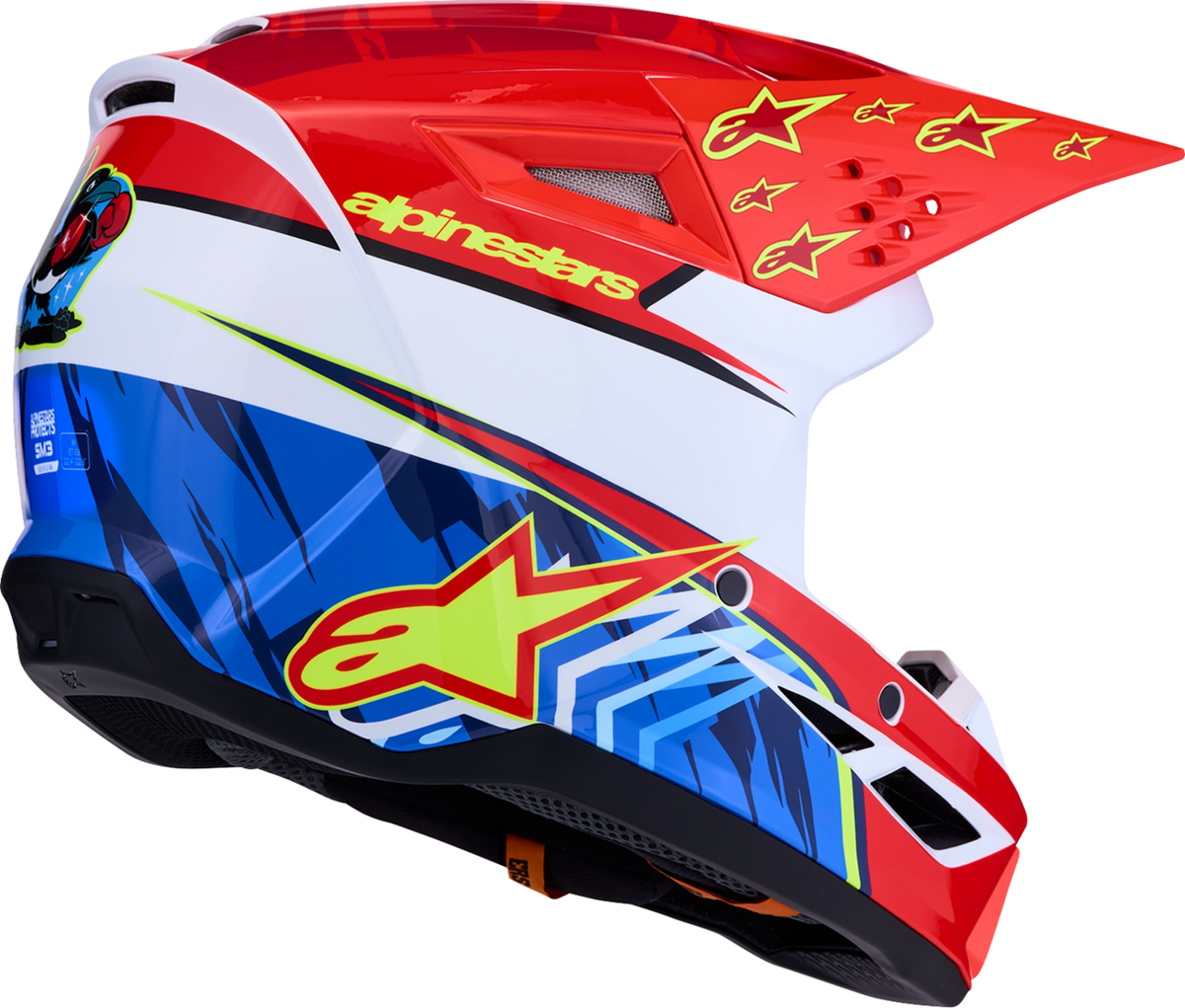 ALPINESTARS SM3 Helmet - Falcon - Red Fluo/White/Blue/Yellow Fluo - Large 8300927-3206-L