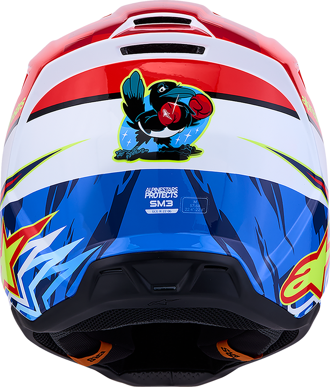 ALPINESTARS SM3 Helmet - Falcon - Red Fluo/White/Blue/Yellow Fluo - Large 8300927-3206-L