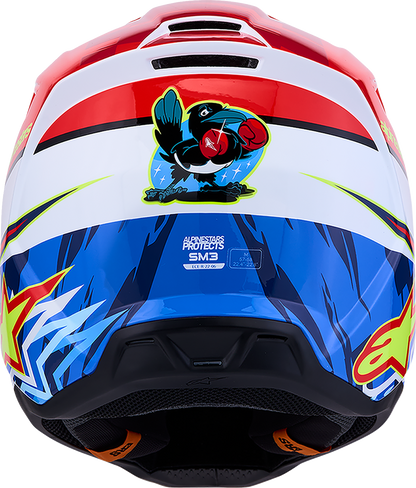 ALPINESTARS SM3 Helmet - Falcon - Red Fluo/White/Blue/Yellow Fluo - Large 8300927-3206-L
