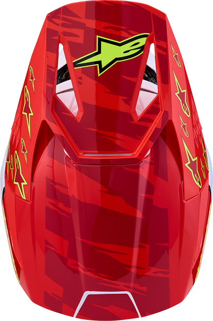 ALPINESTARS SM3 Helmet - Falcon - Red Fluo/White/Blue/Yellow Fluo - Large 8300927-3206-L
