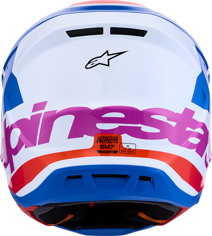 ALPINESTARS SM7 Helmet - Core - White/Blue/Orange/Pink - XL 8301826-2088-XL