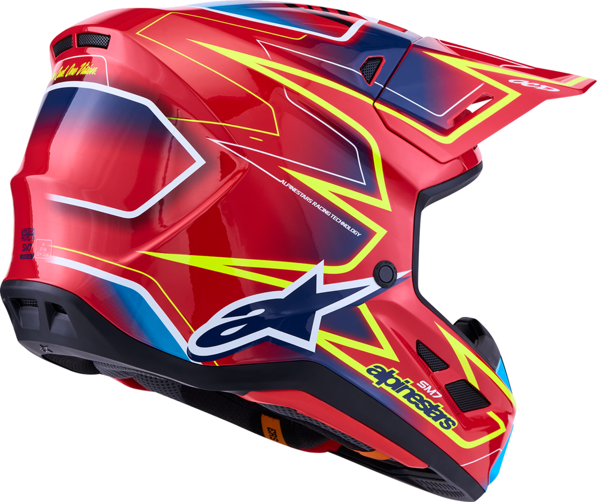 ALPINESTARS SM7 Helmet - Cast - Red/Yellow Fluo/Blue - Small 8302626-3226-S