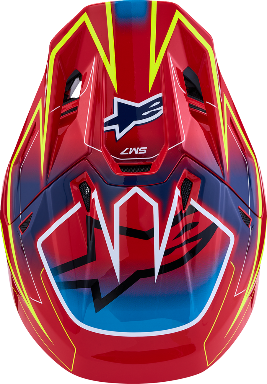 ALPINESTARS SM7 Helmet - Cast - Red/Yellow Fluo/Blue - Small 8302626-3226-S