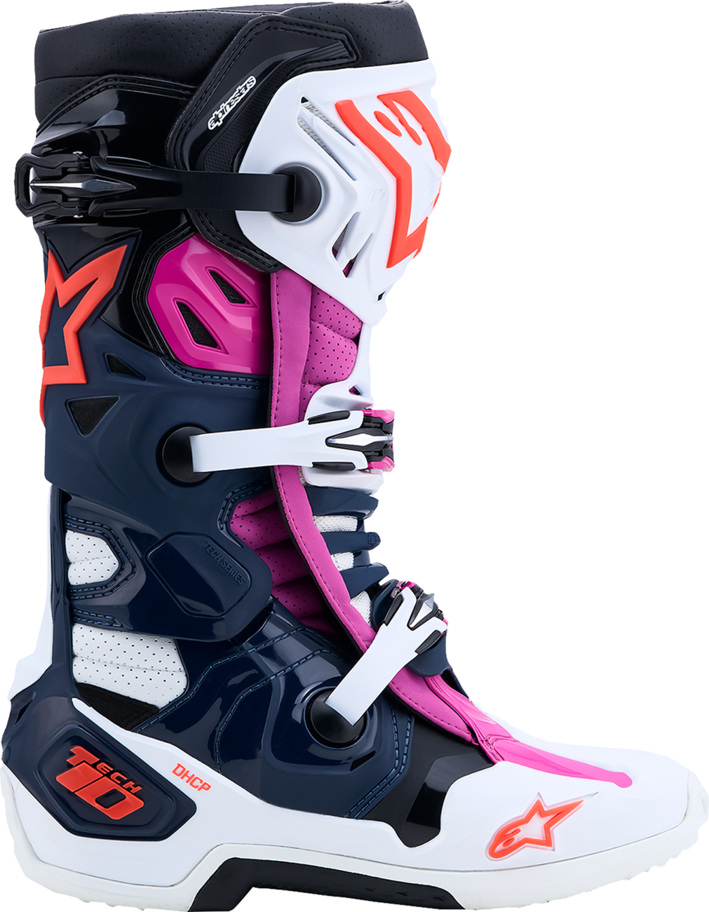 ALPINESTARS Tech 10 Supervented Boots - Dark Blue/White/Black/Fuchsia - US 9 / EU 43 2010520-7337-9