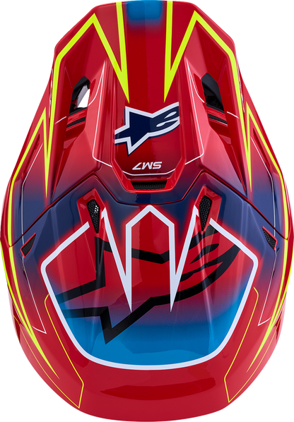 ALPINESTARS SM7 Helmet - Cast - Red/Yellow Fluo/Blue - Large 8302626-3226-L