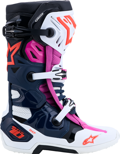 ALPINESTARS Tech 10 Supervented Boots - Dark Blue/White/Black/Fuchsia - US 10 / EU 44.5 2010520-7337-10