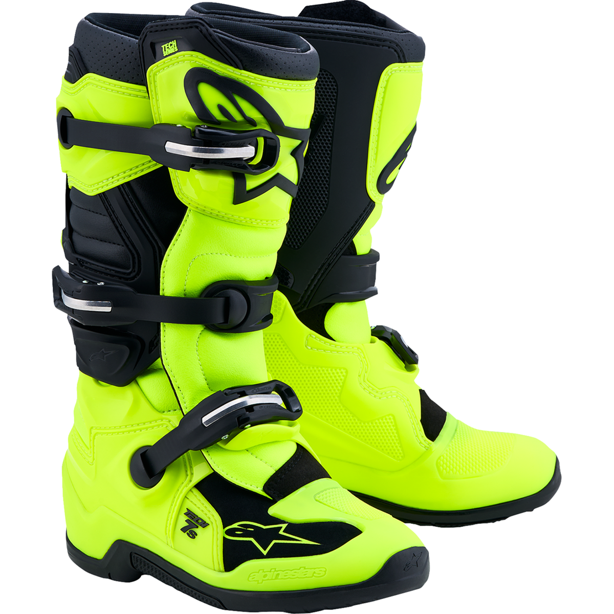 ALPINESTARS Youth Tech 7S Boots - Fluorescent Yellow/Black - US 4 / EU 37 2015017-551-4